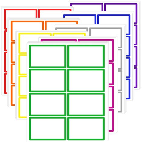 256 Moving Stickers – 8 Colours – Adhesive Labels for Cards 10 x 7.5 cm – Removable Stickers for Organizing and Identifying Boxes, Furniture and Objects (1/5)