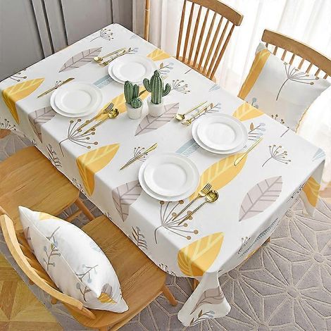 Nappe de table ethnique simple et élégante, imperméable, pour table de salle à manger rectangulaire, canapé ou table basse. (1/2)