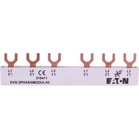 Barra de conexión 6P 63A 10mm2 horquilla 6 modHI EVG3PHAS6MODULHI 216411