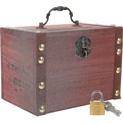 boîte de rangement en bois pour bijoux, bagues et argent, avec serrure. (1/3)