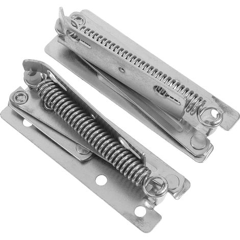 Charnières Pliantes Robustes en Acier Argenté 90° Mécanisme à Ressort pour Portes D'armoires et Canapés, Support Solide et Installation Facile, 1 Paire (1/5)