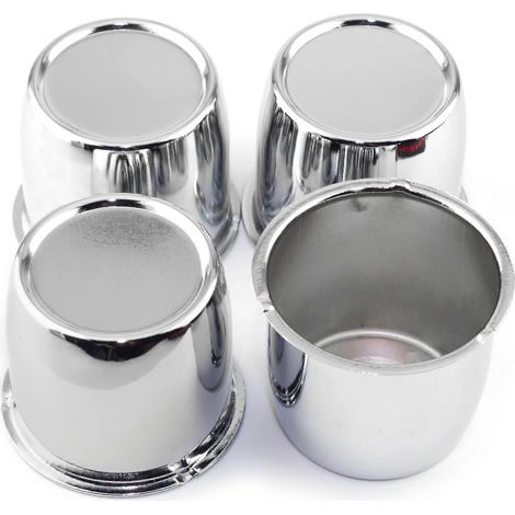 Lot de 4 cache-moyeux de roue de 67 mm (2,64 pouces) pour jantes de camion ou de remorque, hauteur 2,4 pouces, en acier au carbone chromé. Accessoires auto.