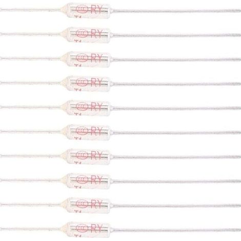 10 Pièces Fusible Thermique 250V 10A 77℃, Coupure de Fusible Thermique de Coque Métallique, Fusible de Température TF 72250℃ (77℃) (1/4)