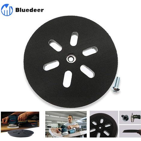 150 mm Sanding Pad - For Bosch GEX 150 AC, PEX 15 AE, GEX 150 Turbo Random Orbital Sanders - 150 mm with W-shaped screw (1/5)