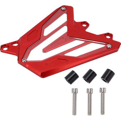 Protège-carter moteur avant en aluminium CNC pour chaîne, remplacement compatible MT-07 FZ-07 XSR700, couleur rouge, couvre-pignon robuste (1/5)