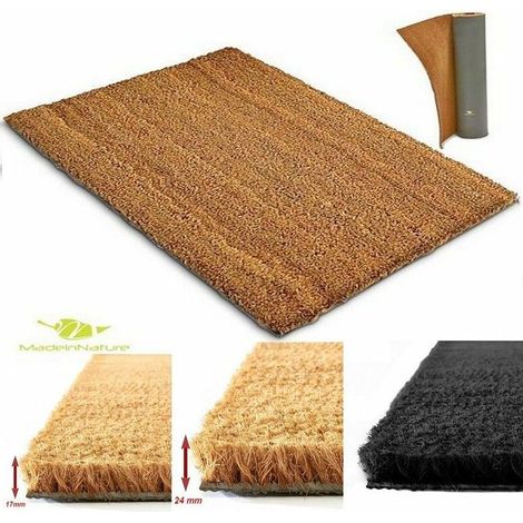 Eingangsmatte aus Naturfasern – Reinigungswirkung, Größe und Farbe nach Wahl von MadeInNature – Breite 33 cm x Länge 50 cm – Natur – 17 mm.