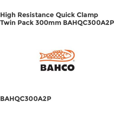 Bahco QC-300A-2P One-Hand Clamp Set (2 Pieces), Max Opening 300 mm, Total Length 475 mm
