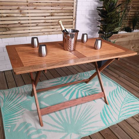 Windermere Outdoor 6 Person Folding Rectangular Wooden Table (1/5)
