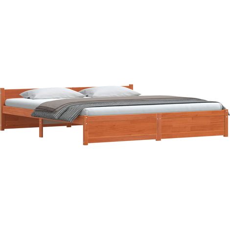 Maison Exclusive - Estructura de cama Marrón cera 205,5 x 185,5 x (1/5)