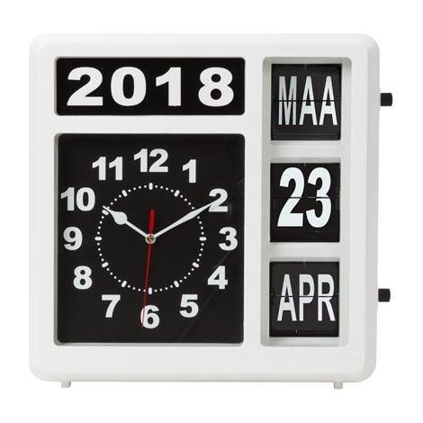 OROLOGIO DA PARETE CON CALENDARIO - 31 x 31 cm - VERSIONE OLANDESE (1/5)