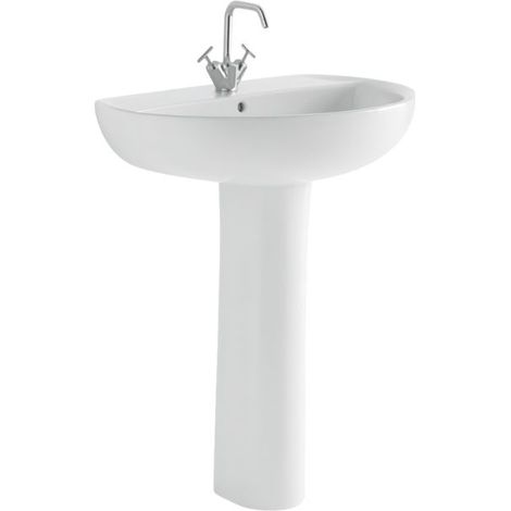 Lavabo bagno Geberit Colibrì 2 cm 65 con colonna  Senza sifone di scarico