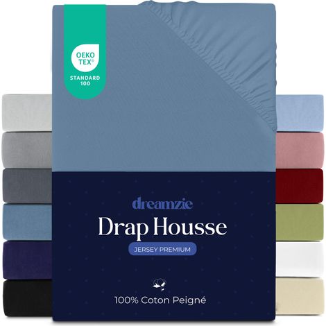Drap Housse - 80x160cm - 100% Coton Peigné - Jersey (1/5)