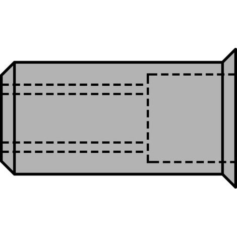 Ecrou Gesipa rivet aveugle aluminium petite tête M8 x 11 x 17 mm 100 pièces (1/2)