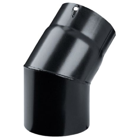 curva gomito 45o 150 mm 15 cm in acciaio nero per stufa a legna 1,2 mm porcellanato