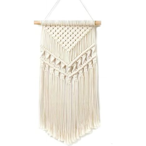 Lntyq tenture murale, deco murale boheme tissée à la main, tapisserie murale en macramé Décoration murale pour chambre à coucher, salon, appartement ou dortoir (1/4)