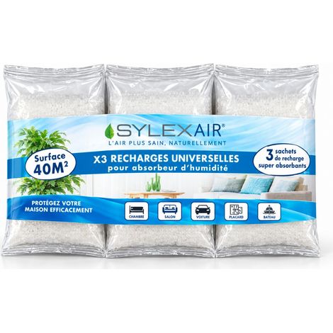 PACK x3 recharges sachet 1kg pour absorbeur d'humidité