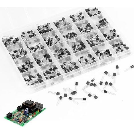 480 Transistors Transistor Kit 24 BC547 BC557 9012 8050 A1015 C945 8550 3904 Electronic Components Kit Storage Box (1/5)