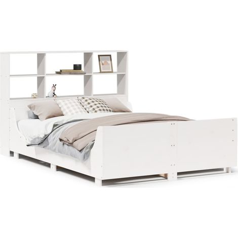 Maison Exclusive - Letto Libreria senza Materasso Bianco 160x200 cm Legno Massello