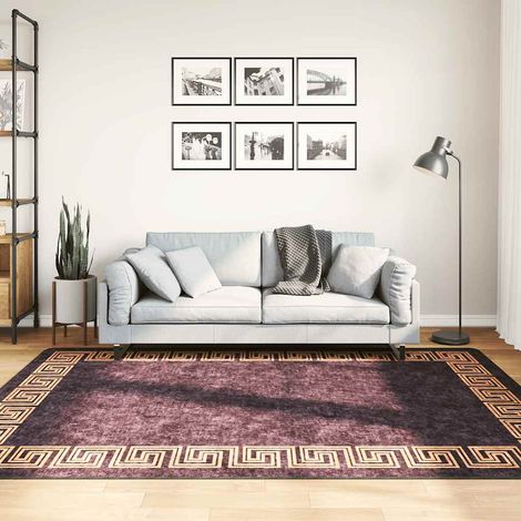 Teppich Waschbar Schwarz und Golden 160x230 cm