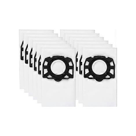 12er-Pack KFI 487 Staubsauger-Filterbeutel, passend für Kärcher MV4/WD4/KWD4/KNT4/WD5/MV5/KWD5/WD6/MV6/WD 4.200/WD 5.800/SE 5.100/SE 6.100, Modell 2 Staubsaugerzubehör (1/4)
