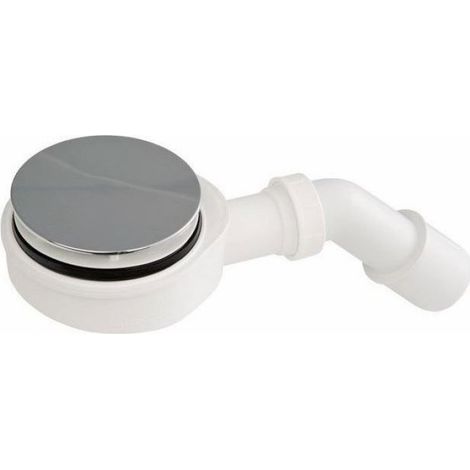Syphon Douche Bas - Fi 90 mm - Grille Chromée - Auto-nettoyant - Polypropylène - Hauteur 60 mm - Évacuation 50 mm - 1 Pièce