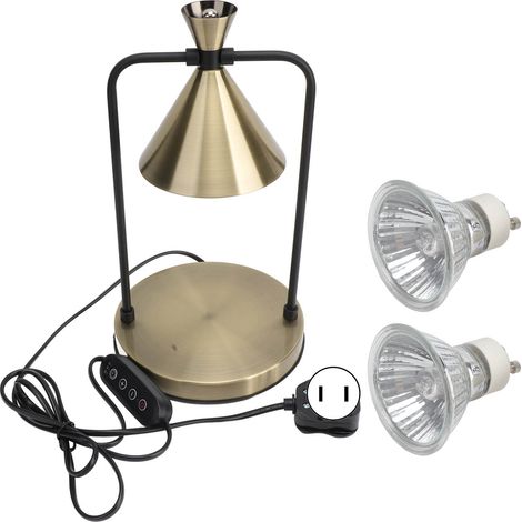 Lampe chauffe-cire Ortmiai électrique réglable avec minuterie, design or minimaliste en fer, 35W, H31cm, pour bougies en pot (1/5)