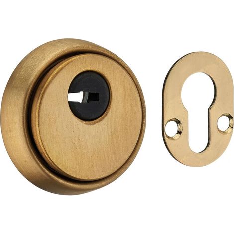 Rosace fermée pour porte d'entrée – Laiton satiné – Diamètre extérieur 70mm – Garantie 10 ans – Pour usage intensif (1/3)