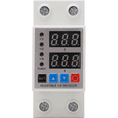 Über- und Unterspannungsschutzgerät mit einstellbarer Doppelanzeige, Überstrom- und Überlastschutz, 40 A, 240 V–300 V (1/5)