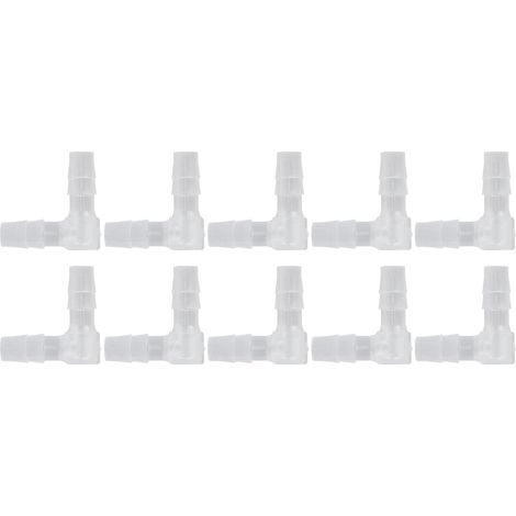 10 Pcs 90 Degree Elbow Pipe Barb Plastic Equal Barbed Joint Adapter L Shape Hose Connector for Aquarium Air Water Fuel Inert Gas (6mm) (1/5)