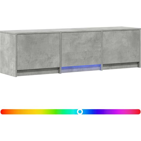vidaXL TV Cabinet with LED with LED Concrete Grey 140 x 34 x 40 cm