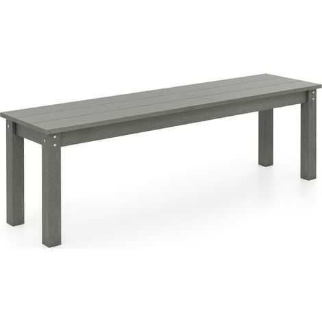 Panca da giardino senza schienale 140 x 35 x 45 cm portata 340 kg atmosfera accogliente design rustico in HDPE grigio 200010560