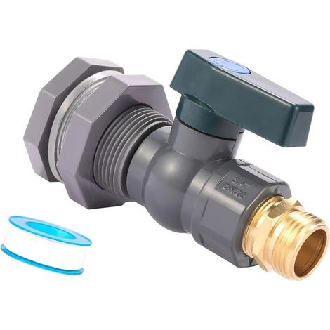 Ensemble de robinets en PVC pour rcuprateurs deau de pluie adaptateur (1/5)