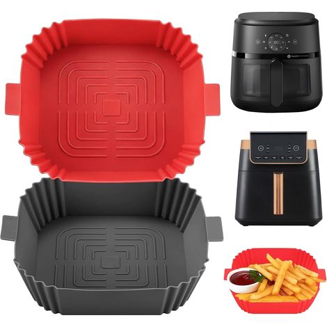 Tapis cuisson silicone friteuse air chaud réutilisable carré 17x20 cm 240°C antiadhésif (1/5)