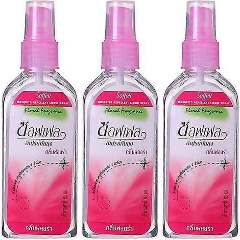 à 3 flacons de 80 ml de spray anti-moustiques à base de plantes thaïlandaises. Liquide répulsif contre les piqûres de moustiques, les gonflements et les démangeaisons. (1/4)