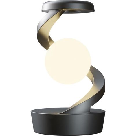 Luz nocturna，Carga USB，Lámpara de ambiente RGB flotante magnética con carga rápida de 15 W，Gris，1 unidad (1/5)