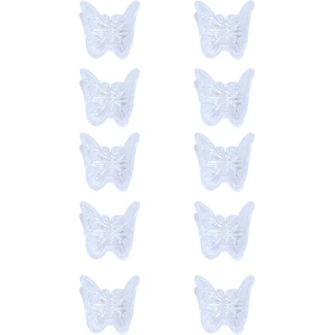 Lot de 10 petites pinces à cheveux en forme de papillon en résine transparente pour femme (1/5)
