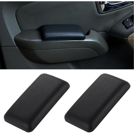 2 Pièces Coussin De Soutien Pour Accoudoir De Portière De Voiture, Coussin Protection Pour Accoudoir Porte En Cuir Souple, Coussin Genoux Universel Pour La Plupart Des Voitures(Noir)