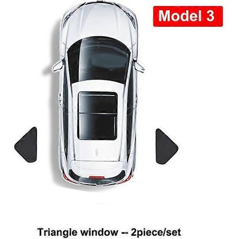 Pare-soleil latéral pour Tesla Model 3 Y, pare-brise avant et arrière, isolation thermique, rideau d'intimité, protection solaire extérieure pour toute la voiture, fenêtre triangulaire M3 (1/5)