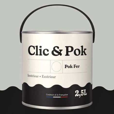 Peinture Fer Antirouille – Métal Extérieur Intérieur, Satinée, Protection Rouille - 2,5L - RAL 7035 - Gris clair