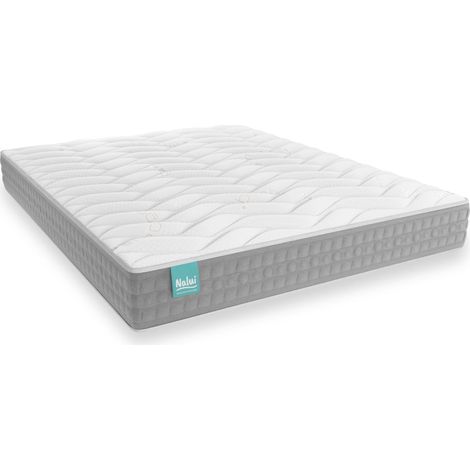 Nalui Colchón Viscoelástico 120x190x21cm Blanco Talaia ±21cm Firmeza Media con Tejido Strech Bambú. Reversible  Fabricado en España (1/5)
