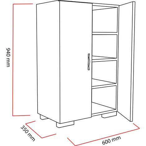 Armario, mueble de almacenaje, espacio de almacenamiento. Cabinet Blanco (1/3)