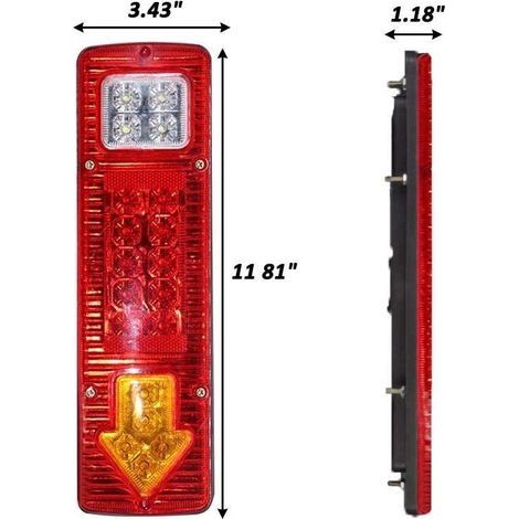 2 Stück 12V LKW-Anhänger-Rückleuchten 19 LED wasserdicht Bremslicht Rückfahrblinker Kennzeichenbeleuchtung für Wohnmobil Anhänger Schneemobil (1/4)