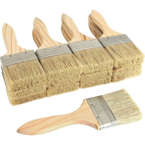 Lot de 30 Pinceaux Peinture, Pinceaux Plats avec Manche en Bois, Pinceau Peinture Murale pour Meubles, Muraux - 63.5MM (1/5)