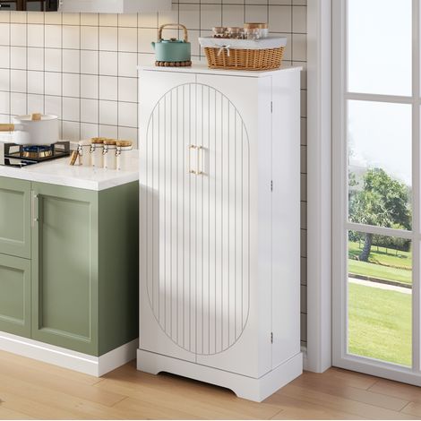 Meuble auxiliaire de cuisine 60 x 35 x 128 cm avec LED et étagères réglables HAVRYA (1/5)