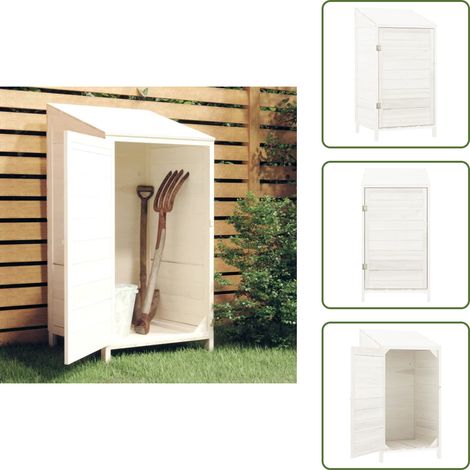 Capanno in abete - vidaXL Capanno da Giardino Bianco 55x52x112 cm Legno Massello di Abete -