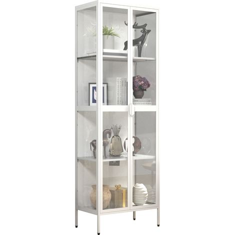 Vetrina in vetro in acciaio Floka XXL 180x60x35 - VCM