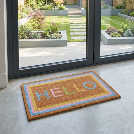 Hello Design Natural Coir Doormat (1/2)