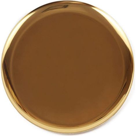 1 Bandeja redonda de almacenamiento, acabado dorado, apta para alimentos, para frutas y té, decoración de interiores (1/5)