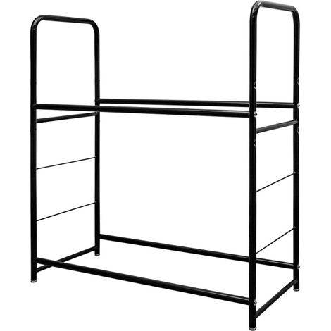 SWANEW Scaffale Portagomme Supporto per Pneumatici con Struttura in Scciaio a due Strati per 8 Pneumatici 107×46×117cm (1/5)