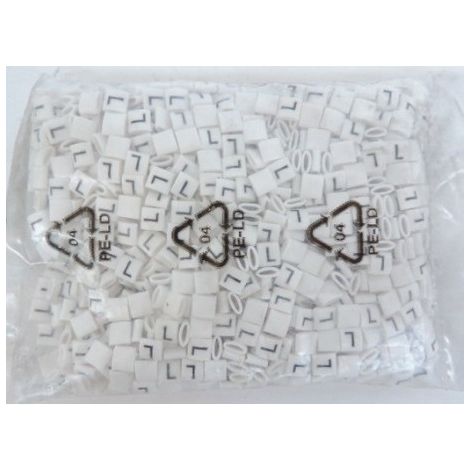 Reperes blanc avec lettre noire marquage "L" pour fil Ø (sachet de 1000) Plio-M-markers M-37 l SES STERLING 03620005001L